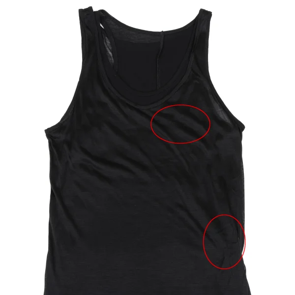 Yohji Yamamoto FEMME Silk Layered Cotton Long Tank Top K-165557_003