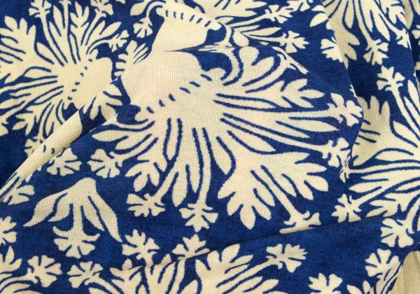 Yohji Yamamoto FEMME Damask Print Half-sleeve Top K-165560_010