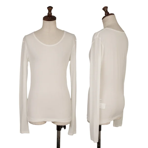 Yohji Yamamoto FEMME Stretch Nylon Top White 2 K-165561_001