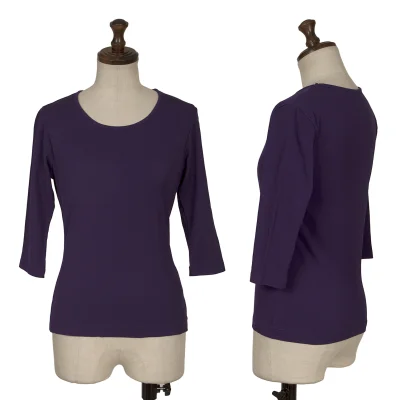 Yohji Yamamoto FEMME Cotton 3/4 Sleeve Stretch Top