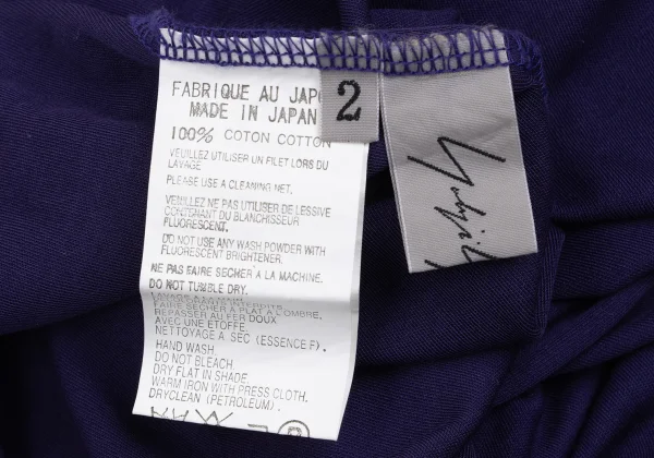 Yohji Yamamoto FEMME Cotton 3/4 Sleeve Stretch Top K-165563_010