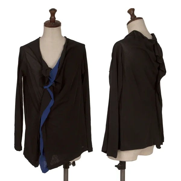 Yohji Yamamoto FEMME Switching Design Top Black,Blue 2 K-165568_001