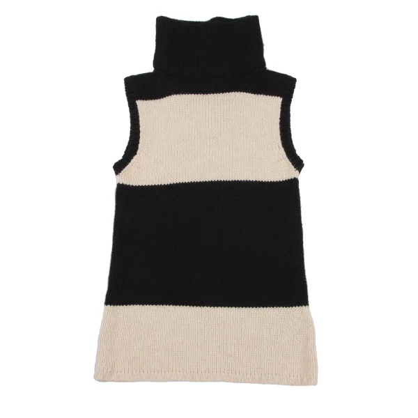 Yohji Yamamoto FEMME Bicolor High Neck Sleeveless Knit Sweater K-165572_002