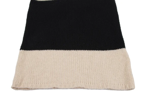 Yohji Yamamoto FEMME Bicolor High Neck Sleeveless Knit Sweater K-165572_005