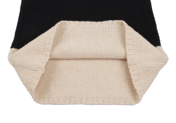Yohji Yamamoto FEMME Bicolor High Neck Sleeveless Knit Sweater K-165572_006