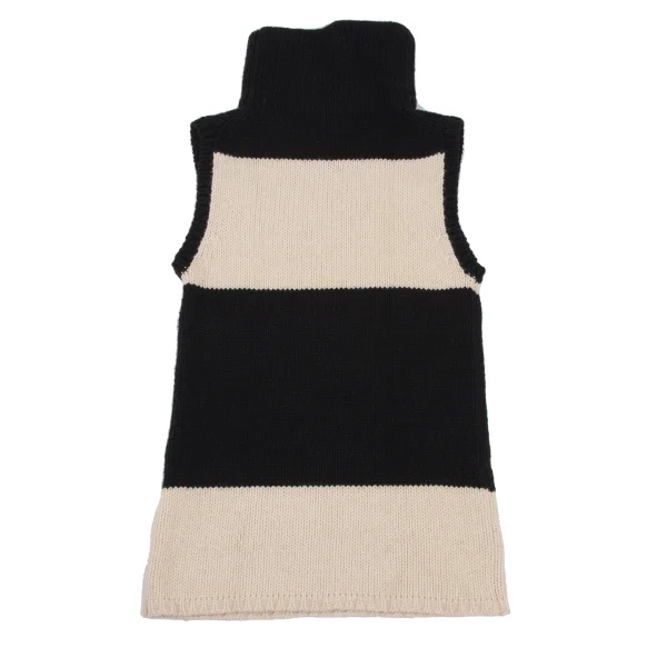 Yohji Yamamoto FEMME Bicolor High Neck Sleeveless Knit Sweater K-165572_007