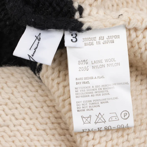 Yohji Yamamoto FEMME Bicolor High Neck Sleeveless Knit Sweater K-165572_009