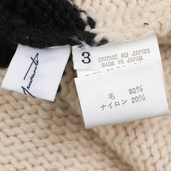 Yohji Yamamoto FEMME Bicolor High Neck Sleeveless Knit Sweater K-165572_010