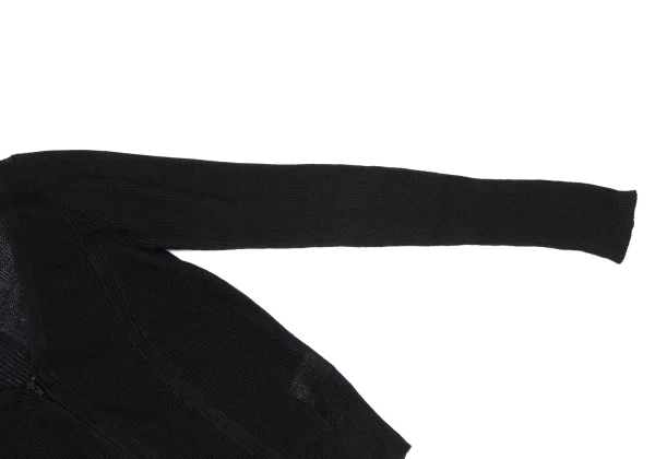 Yohji Yamamoto FEMME Linen Acrylic Zip Up Knit Cardigan K-165574_004