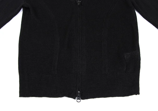 Yohji Yamamoto FEMME Linen Acrylic Zip Up Knit Cardigan K-165574_006