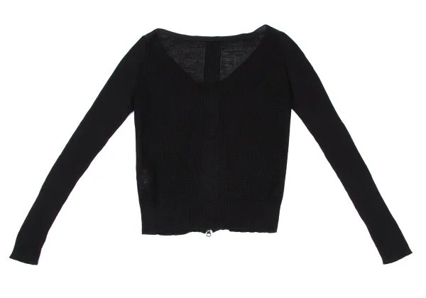 Yohji Yamamoto FEMME Linen Acrylic Zip Up Knit Cardigan K-165574_010