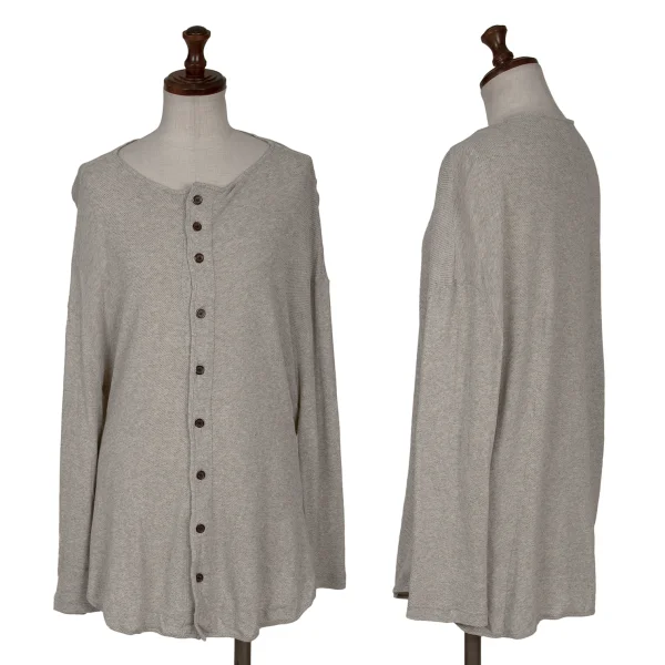 Yohji Yamamoto FEMME Cotton Knit Blouse Grey 2 K-165575_001