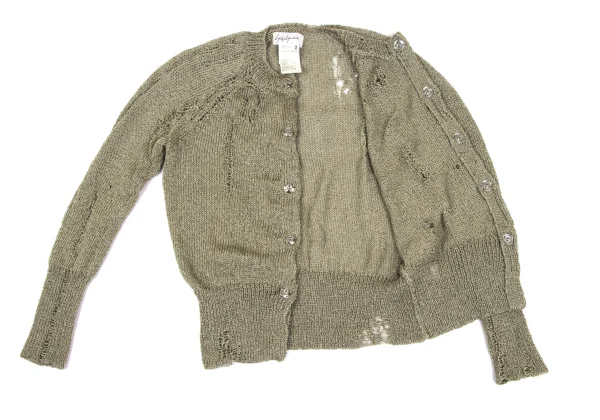 Yohji Yamamoto FEMME Crushed Knit Cardigan K-165577_010