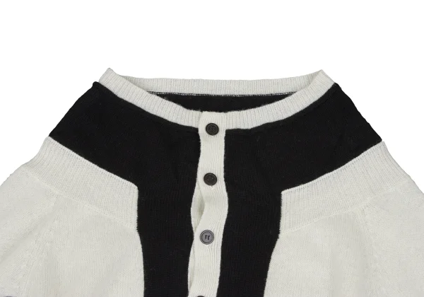 Yohji Yamamoto FEMME Paste Design Two-tone Knit Cardigan K-165578_004