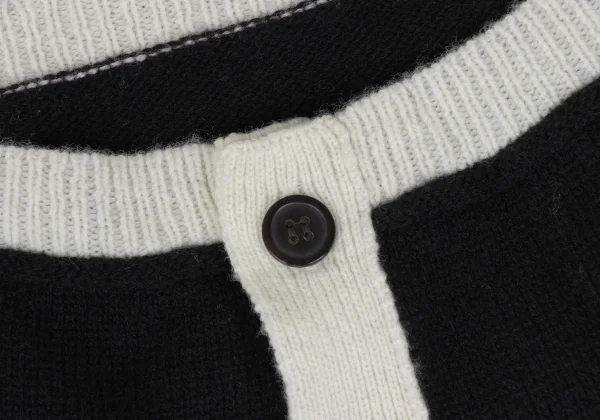 Yohji Yamamoto FEMME Paste Design Two-tone Knit Cardigan K-165578_005