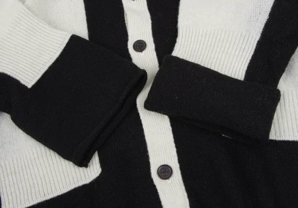Yohji Yamamoto FEMME Paste Design Two-tone Knit Cardigan K-165578_007