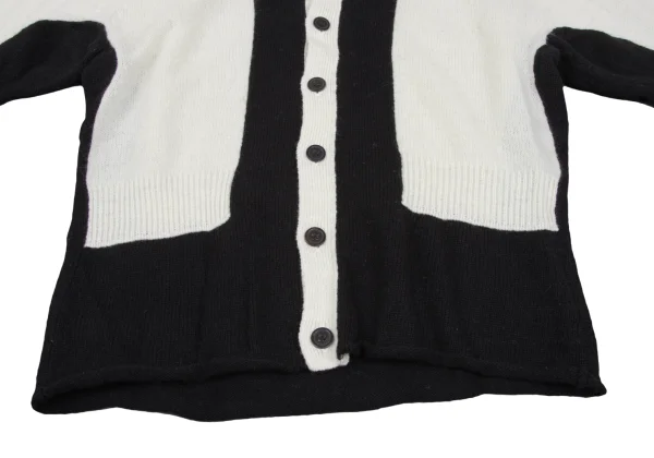 Yohji Yamamoto FEMME Paste Design Two-tone Knit Cardigan K-165578_008