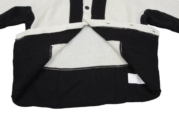 Yohji Yamamoto FEMME Paste Design Two-tone Knit Cardigan K-165578_009