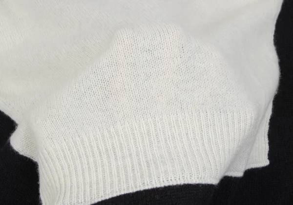 Yohji Yamamoto FEMME Paste Design Two-tone Knit Cardigan K-165578_011