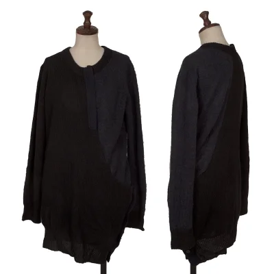 Yohji Yamamoto FEMME Bicolor Cutting Design Knit Cardigan