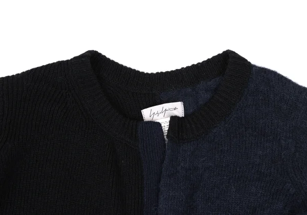 Yohji Yamamoto FEMME Bicolor Cutting Design Knit Cardigan K-165579_004