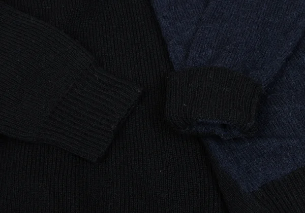 Yohji Yamamoto FEMME Bicolor Cutting Design Knit Cardigan K-165579_007