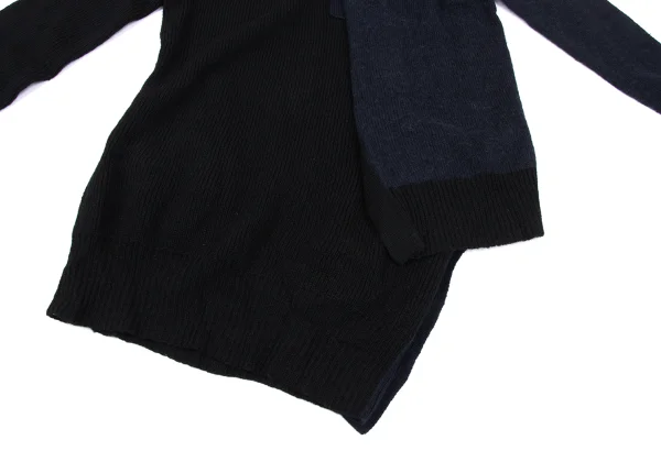 Yohji Yamamoto FEMME Bicolor Cutting Design Knit Cardigan K-165579_008