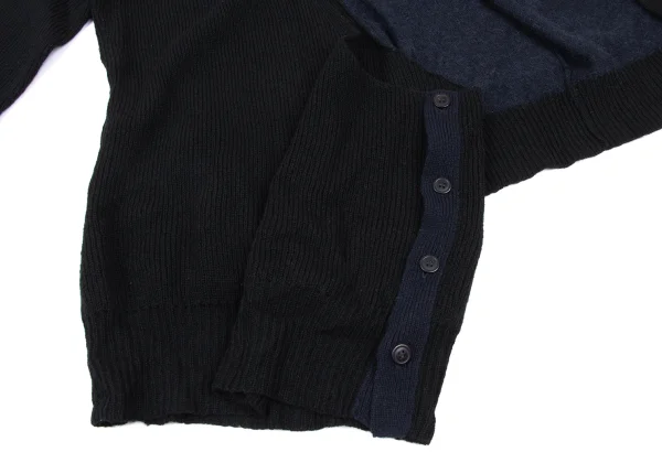 Yohji Yamamoto FEMME Bicolor Cutting Design Knit Cardigan K-165579_011