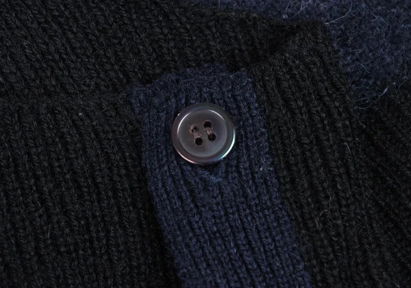 Yohji Yamamoto FEMME Bicolor Cutting Design Knit Cardigan K-165579_012