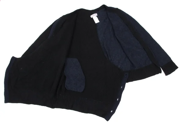 Yohji Yamamoto FEMME Bicolor Cutting Design Knit Cardigan K-165579_013