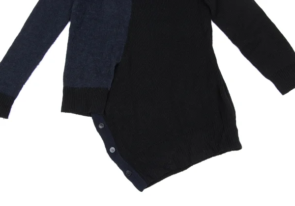 Yohji Yamamoto FEMME Bicolor Cutting Design Knit Cardigan K-165579_015