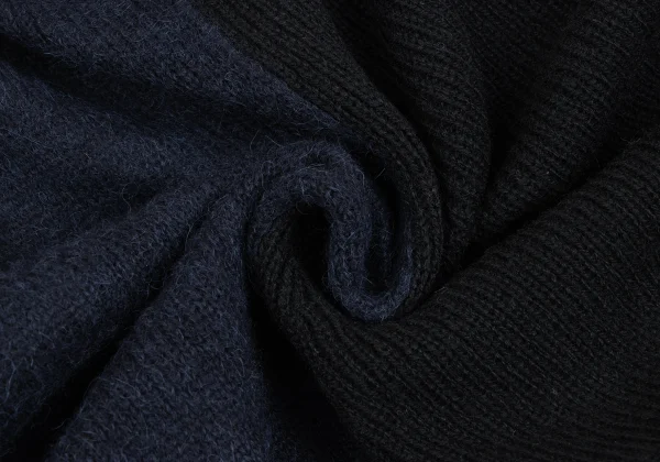 Yohji Yamamoto FEMME Bicolor Cutting Design Knit Cardigan K-165579_017