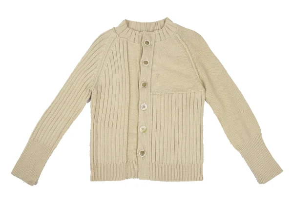 Yohji Yamamoto FEMME Rib Switching Knit Cardigan K-165580_002