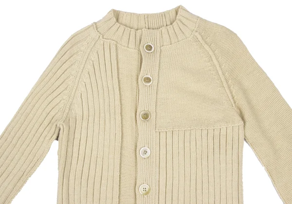 Yohji Yamamoto FEMME Rib Switching Knit Cardigan K-165580_003