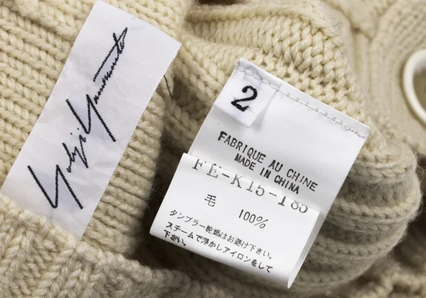 Yohji Yamamoto FEMME Rib Switching Knit Cardigan K-165580_016