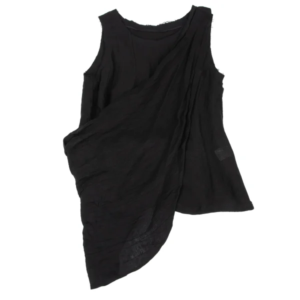 Yohji Yamamoto FEMME Linen Cut Off Draped Loop Sleeveless Top K-165582_002