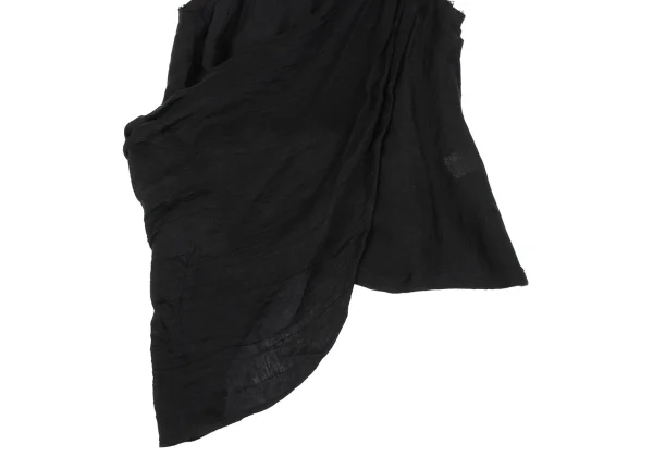 Yohji Yamamoto FEMME Linen Cut Off Draped Loop Sleeveless Top K-165582_006