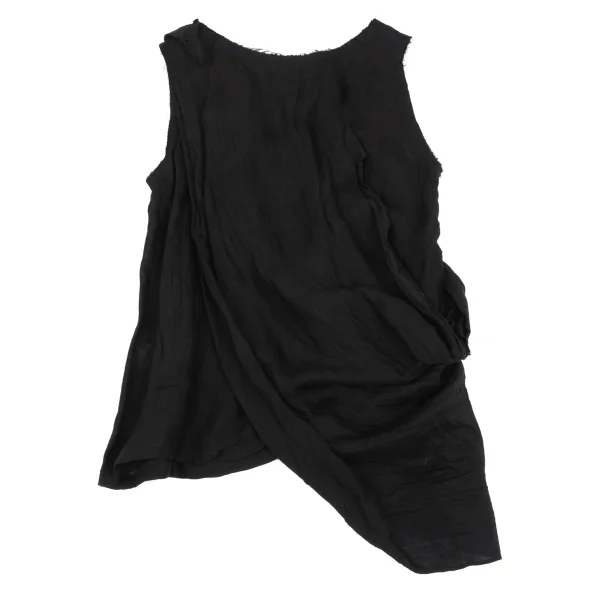 Yohji Yamamoto FEMME Linen Cut Off Draped Loop Sleeveless Top K-165582_009