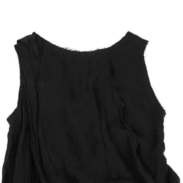 Yohji Yamamoto FEMME Linen Cut Off Draped Loop Sleeveless Top K-165582_010