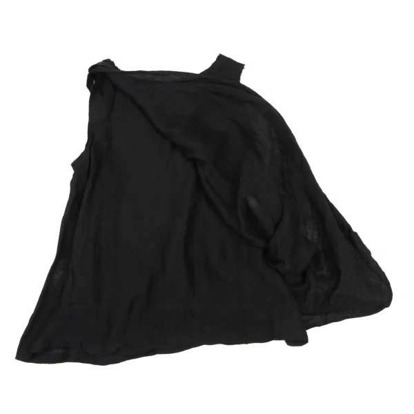 Yohji Yamamoto FEMME Linen Cut Off Draped Loop Sleeveless Top K-165582_012