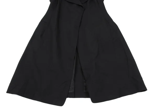 Yohji Yamamoto FEMME Wool Gaba Belted Sleeveless Long Jacket K-165584_006