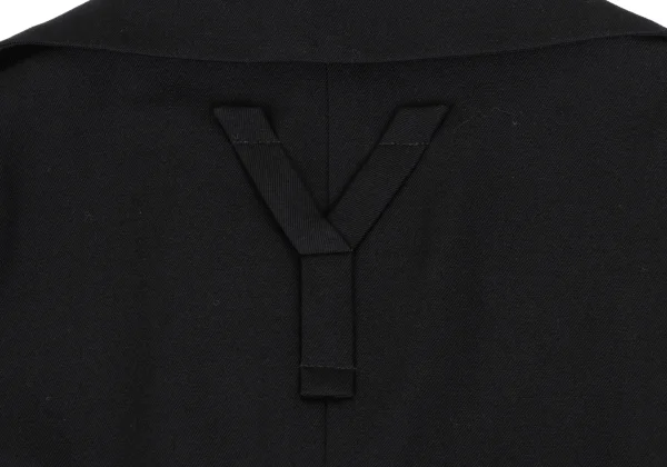 Yohji Yamamoto FEMME Wool Gaba Belted Sleeveless Long Jacket K-165584_012