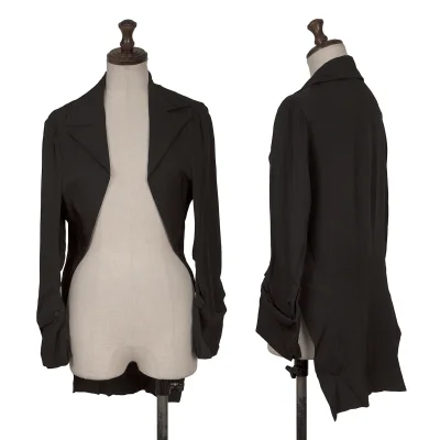 Yohji Yamamoto FEMME Silk Sleeve Pocket Buttonless Jacket