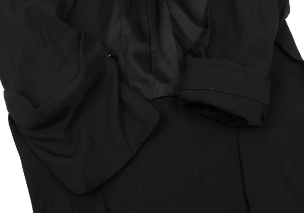 Yohji Yamamoto FEMME Silk Sleeve Pocket Buttonless Jacket K-165586_006