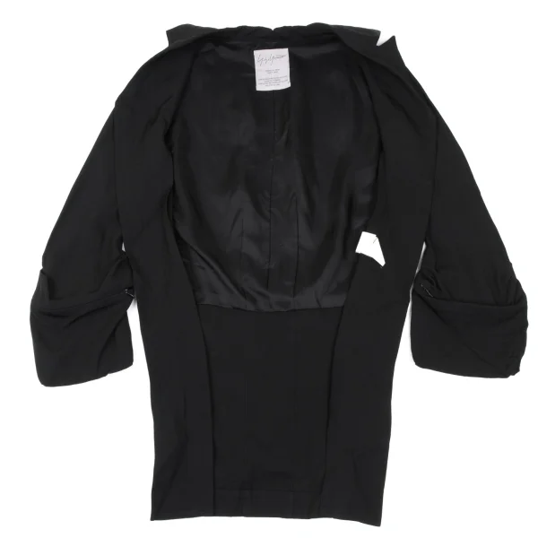 Yohji Yamamoto FEMME Silk Sleeve Pocket Buttonless Jacket K-165586_009