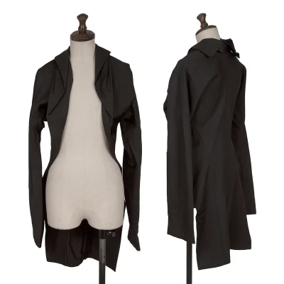 Yohji Yamamoto FEMME Wool Gaba Tuck Lapel Buttonless Jacket