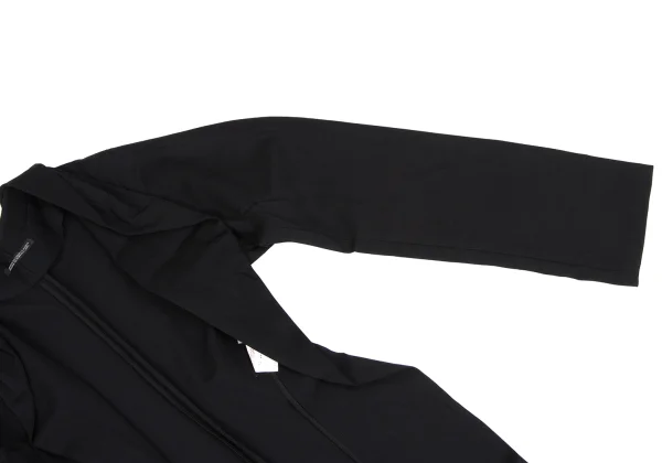 Yohji Yamamoto FEMME Wool Gaba Tuck Lapel Buttonless Jacket K-165587_005