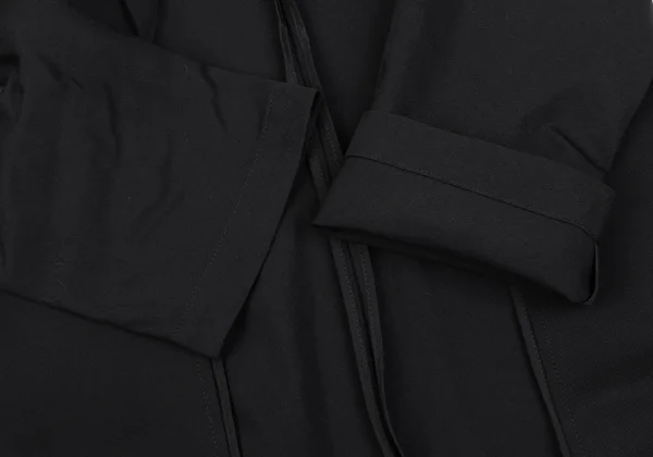 Yohji Yamamoto FEMME Wool Gaba Tuck Lapel Buttonless Jacket K-165587_006