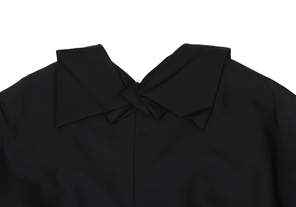 Yohji Yamamoto FEMME Wool Gaba Tuck Lapel Buttonless Jacket K-165587_010