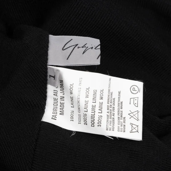 ヨウジヤマモト ファムYohji Yamamoto FEMME オールドギャバ袖ハウンドトゥースレイヤードジャケット 黒1 K-165588_011